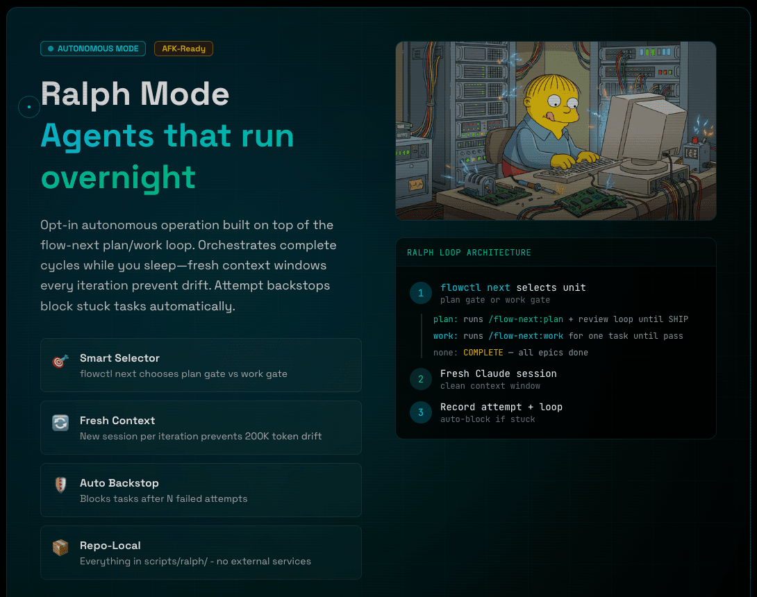 Flow-Next Ralph Mode - Agents that run overnight