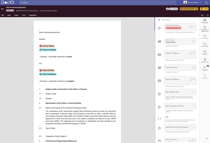 DocIQ document drafting