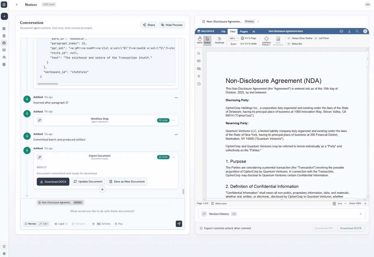 DocIQ Sphere matter workspace